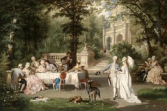 Gallant Scene in the Park oil painting wall art printed on canvas L2351