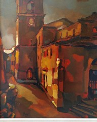 Antonio Belli Sunset in an Old Italian Village/Landscape/Original Oil Painting