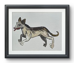 Sara Star: Original Acrylic Medieval Dog On 9×12 Gallery Paper Fantasy Art