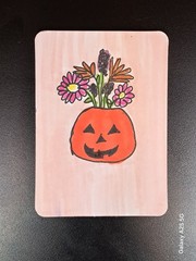 aceo original art cards happy pumpkin #4