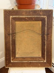 Antique c1904 Oil On Canvas O/C AMISH MAN HUSKING CORN Gilt Frame Signed C.SOPER