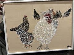 Chickens, an original painting