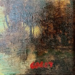 Vintage Framed Signed Landscape Oil Painting on Canvas Panel
