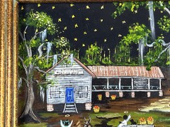 Mary Barwick Primitive Painting Alabama Angels Packing Tomatoes 11×14” Folk Art