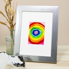 Original painting ACEO miniature OOAK modern art unique circle LGBTQ No. 894