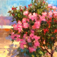 Blooming Garden painting original oil landscape impressionism artwork 12×12