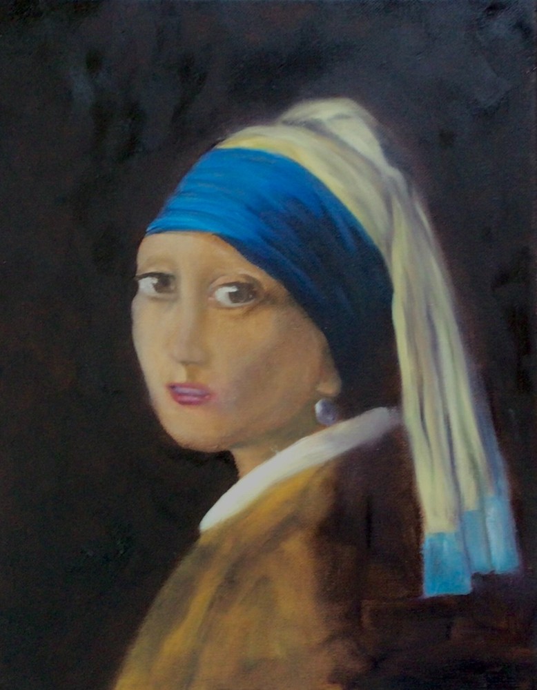 Original Oil Painting -„The Pearl Earring“ 11″x14″ Vermeer copy