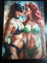 ACEO Sketch – Catwoman and Poison Ivy – 1/1 – 1 Of A Kind Artwork – FREE SHIPPIN