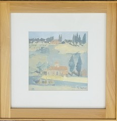 TUSCAN LANDSCAPE 1 in a Series Of 4 WATERCOLOR ARTIST BY MICHAEL GRAVES ’83