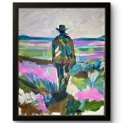 Cowboy Lone Ranger Painting Western ORIGINAL Rustic Decor Cowboy 11×14