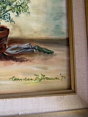 Vintage Original Oil Painting Signed Frances B. Brewer ’75 Southern Parlor Scene