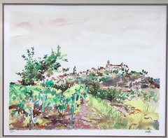 French Artist Georges Hosotte – Framed, Signed Print 45/150 frame 27 3/8”x31.5″