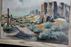 vintage Desert painting by American Painter C. Mason