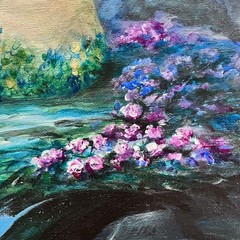 MERMAID ACRYLIC PAINTING/ Red-Headed WATER NYMPH / August 2018 / SIGNED B. Mannt