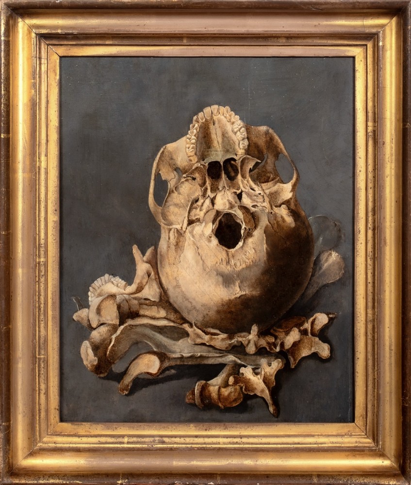 Dutch Old Master Still Life Of A Skull Memento Mori – Pieter Claesz (1597-1660)