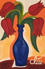 JACQUELINE DITT – Red Tulips A4 PRINT n. Painting Flowers
