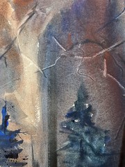 In the Woods–Charlotte Hoffman–Medium Size Watercolor–Mid 20th New York Artist