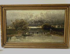 Antique Oil Painting Emilio (Conte) Gola 1851-1923 Italian Impressionist