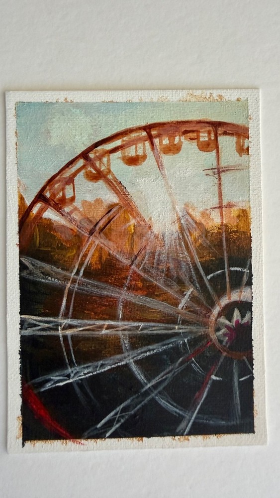 ACEO ATC Original Acrylic Painting (2.5 x 3.5 inches) by Puhazholi Saravanan