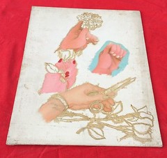 Vintage Beautiful Painting Of Lady Picking Flower With Scissors On Canvas CB524