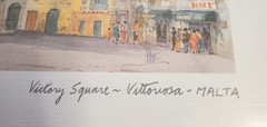 Pair of Vintage 11.5 X 8.5 Watercolor pictures of Malta by ARTIST FREE SHIPPING