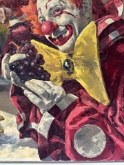 Famous Clown Painting By Veres Mid Century Portrait Circus MARGO CLARK VINTAGE