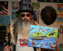 EAGLE WATCHING AMERICAN MILITARY Jr CHARLIE FAST OUTSIDER POLITICAL FOLK POP ART