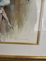 Itzchak Tarkay SIGNED ORIGINAL “People Watching” Watercolor 2008 Park West