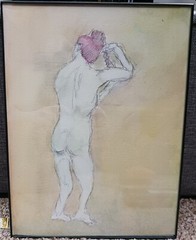 Framed Original 9 x 12 Painting: Watercolor and Pencil on Cold Press Paper