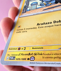 Custom Pokemon Card by MoonArtGlitch ~ Handpainted Ditto Face on Shinx