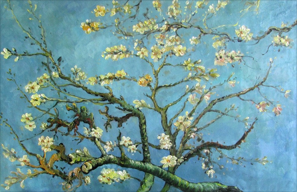 Vincent Van Gogh Almond Blossom Repro, Quality Hand Painted Oil Painting 24x36in