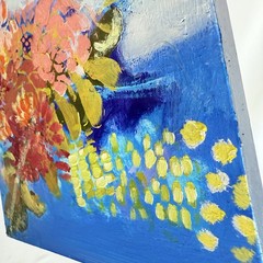 Original Abstract Art Acrylic Painting Floral Tracy Eau Claire Wood Panel 8×10″A