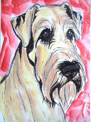 ACEO Cute WHEATEN TERRIER DOG Painting Art