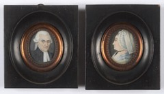 „French married couple“, two miniatures, 1790/95