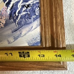 Hand Painted By RAM Beautiful Winter Scene on Mirror Diagonal Ready to Hang