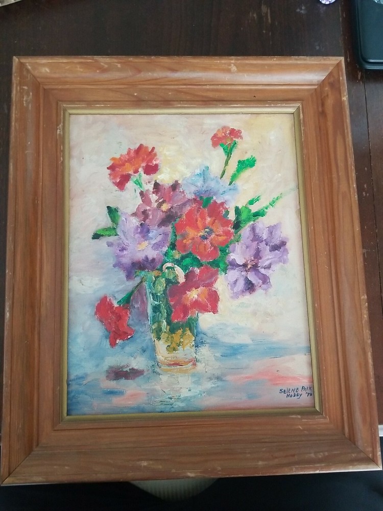 Oil Painting IMPRESSIONISM Contemporary Still Life FLOWERS 18×15″ Artist Signed