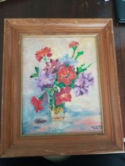 Oil Painting IMPRESSIONISM Contemporary Still Life FLOWERS 18×15″ Artist Signed
