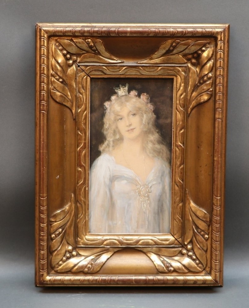 Monogramist EM – probably France around 1900 – portrait of a young princess