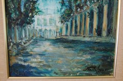 ORIGINAL FRAMED OIL VEDADO TREE LINED STREET OLD HAVANA CUBA ARTIST: HECTO VIDAL