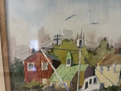 Original Filip Field (actor)Watercolor Painting Beautifully Done Coastal Rare