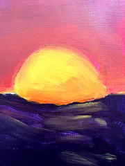 Arizona Desert Sunset 12×16 Canvas Home Living Room Original Landscape Wall Art