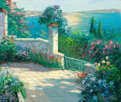 Robert Lui (Vietnam,NY,b 1951) oil painting 137720