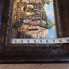 Ludovic J. Simpson Hatian Artist Signed & Framed Painting Of Village Scene