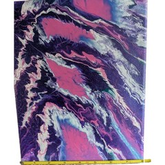 Abstract Art Fluid Pour Painting Pink Purple 8″ X 10 Canvas Acrylic galactic