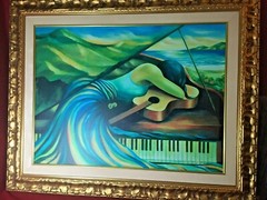 Beautiful Hand Painted Giclee. by L Confident! W/ Layered Frame
