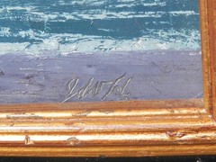 John Hilton 1904-1983 California artist vintage impress. painting Maui Hawaii