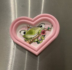 Romantic Frog Prince Illustration ACEO – 3D printed frame – with magnets