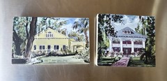 2 Beautiful & Vtg Paintings On Wood Signed By Eagan Sizes- 6.5″x4″ & 4.75×5.25″
