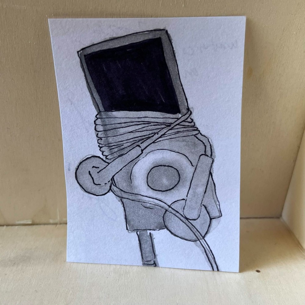 ACEO Original Art Card 2.5 x 3.5 Watercolor mini painting music