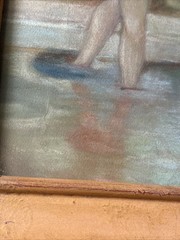 Antique Painting Drawing Women Bathing Nature Female Model Woman Landscape